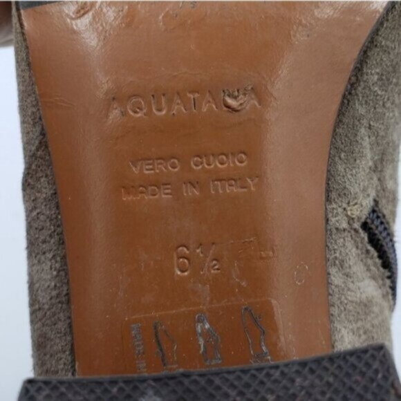 Aquatalia Tan Suede Ankle Boots Size 6.5 Side Zip Neutral - Picture 12 of 16